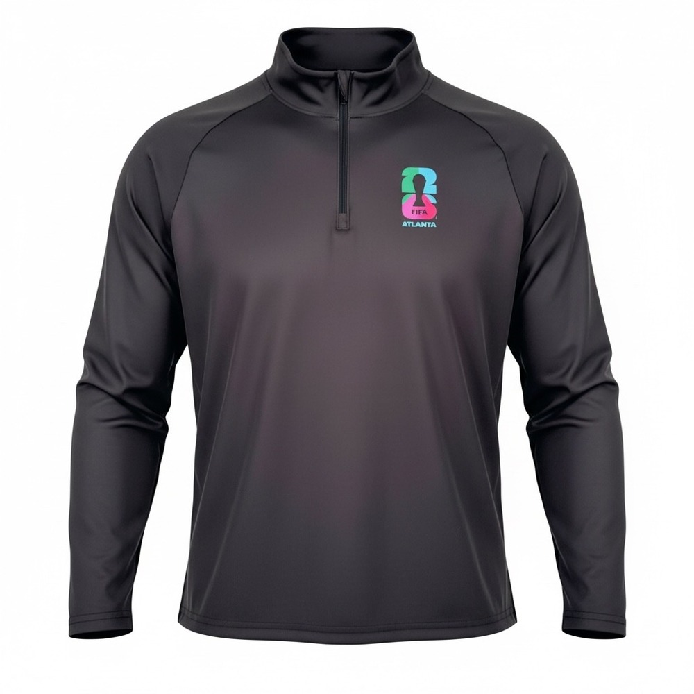 FIFA World Cup 26 Atlanta 1/4 Zip Performance Pullover Men Large Black NWOT AMB
